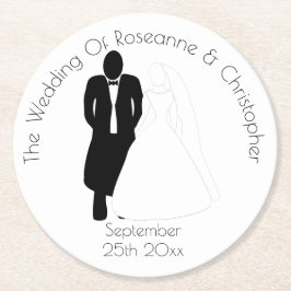 Papper Underlägg i Bröllop-rundan Bride Groom