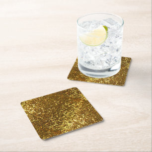 PAPPER UNDERLÄGG i GULD GLITTER Kvadrat