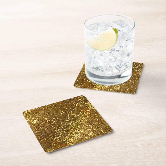 PAPPER UNDERLÄGG i GULD GLITTER Kvadrat (Insitu)