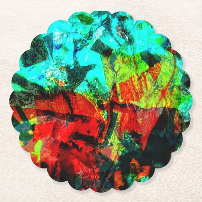 Papper Underlägg i lugn blått färg,Djup blå abstra (Framsida)