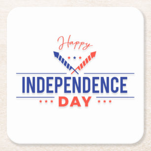 PAPPER UNDERLÄGG i LYCKLIG INDEPENDENCE DAY Kvadrat