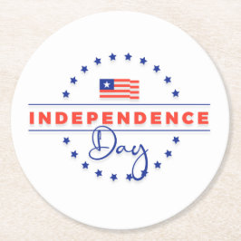 PAPPER UNDERLÄGG i LYCKLIG INDEPENDENCE DAY Rund