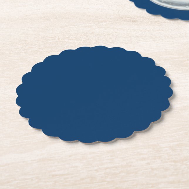 Papper Underlägg i Midnight Blue Scalloped (Vinklad)