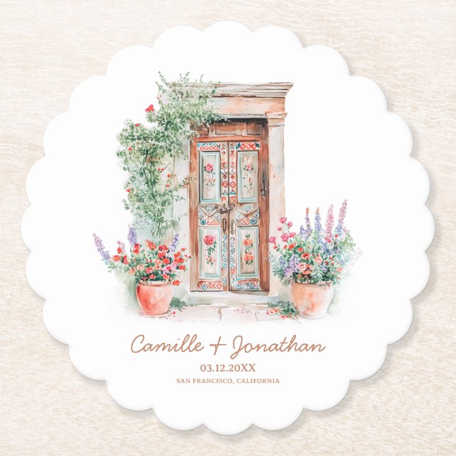 Papper Underlägg i Personligen Rustic Mexico Bröll (Framsida)