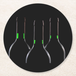 Papper Underlägg i Svarta rundan i vin Flaskor