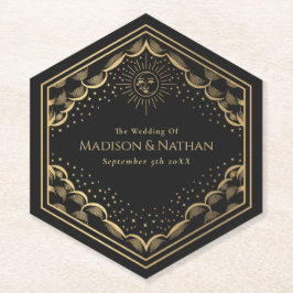 Papper Underlägg i Tarot Sol och Måne Bröllop