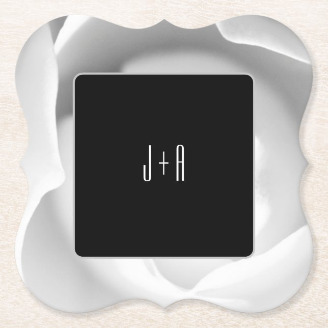 PAPPER UNDERLÄGG i VIT ROS | Elegant Modern Blommi (Framsida)