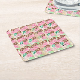 Papper Underlägg: Ices Cream Flavors Underlägg Papper Kvadrat