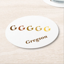 Papper Underlägg - Initialer och Namn på