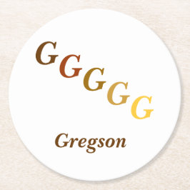 Papper Underlägg - Initialer och Namn på  Rund