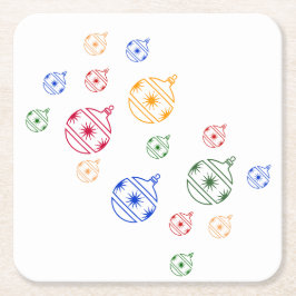 Papper Underlägg - Julgran-prydnadsföremål Kvadrat