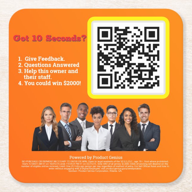 Papper Underlägg Kvadrat (Framsidan)