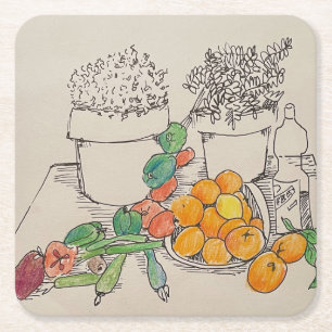 Papper Underlägg med Orangar Kvadrat