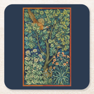 PAPPER UNDERLÄGG MED WILLIAM MORRIS PHEASANT DESI KVADRAT