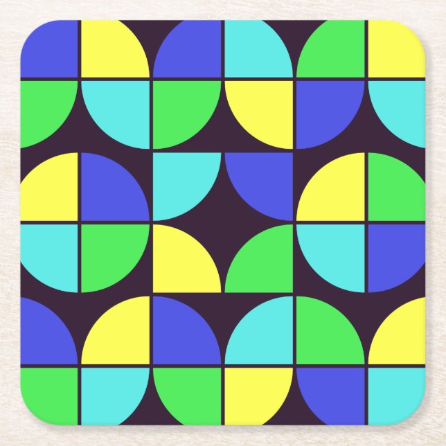 Papper Underlägg MID CENTURY MODERN Mönster-kvadra (Framsidan)