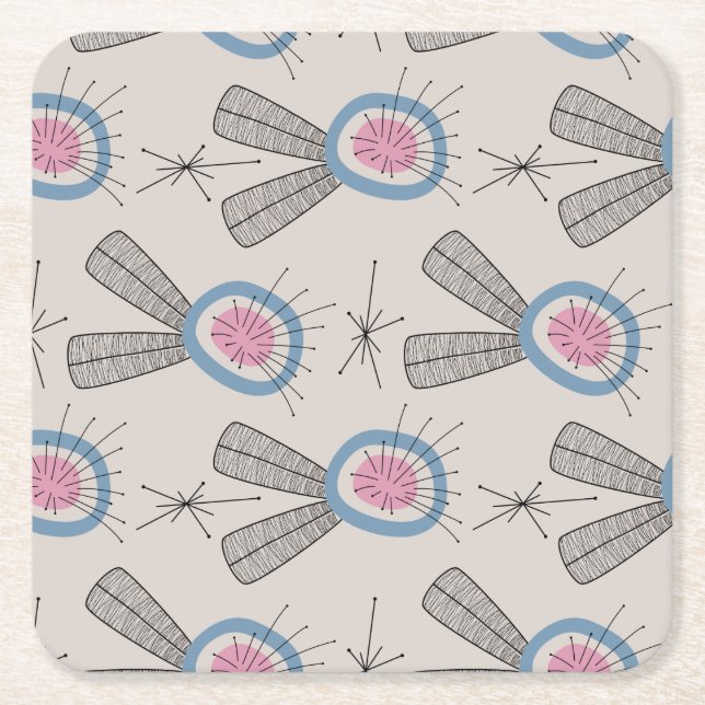 Papper Underlägg MID CENTURY MODERN Mönster-kvadra (Framsidan)