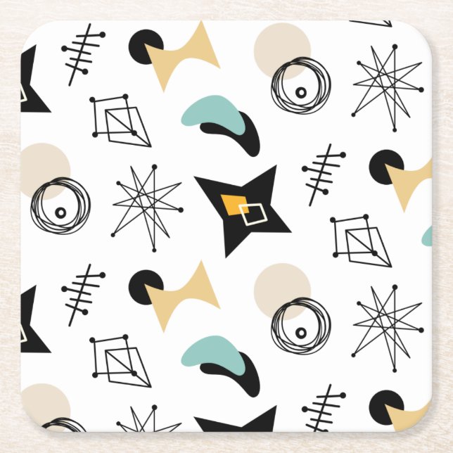 Papper Underlägg MID CENTURY MODERN Mönster-kvadra (Framsidan)