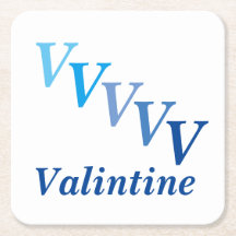 Papper Underlägg - Namn och versaler (blått)