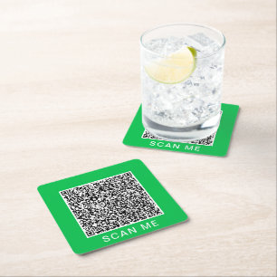 Papper Underlägg QR-kodmall - Anpassningsbar Färg Kvadrat