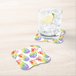 Papper Underlägg regnbåge ananas