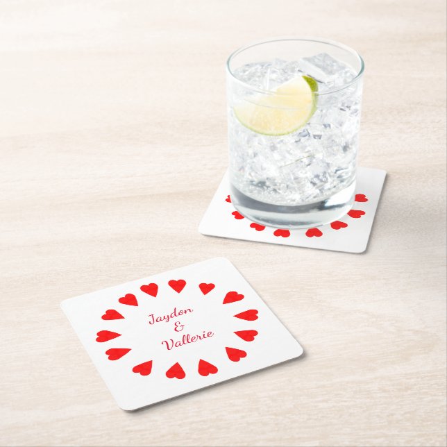 Papper Underlägg - Röda hörnens cirkel med Namn (Insitu)