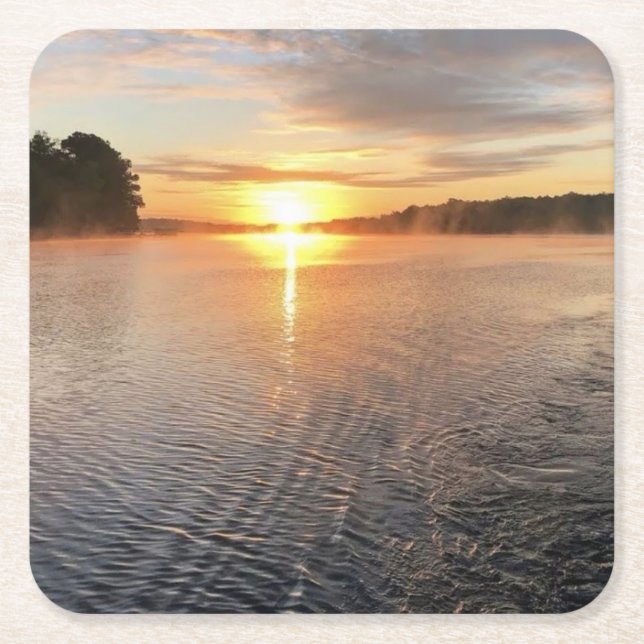 Papper Underlägg Sjö Oconee Sunrise-fotodesign (Framsidan)