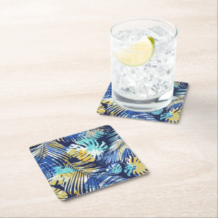Papper Underlägg Tropical Handflatan Print Kvadrat