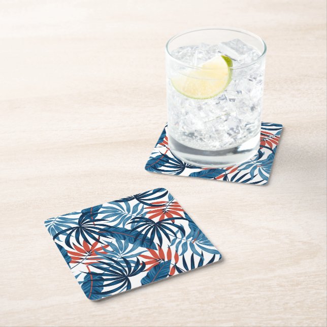 Papper Underlägg Tropical Handflatan Print Kvadrat (Insitu)