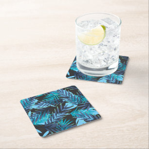 Papper Underlägg Tropical Handflatan Print Kvadrat