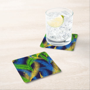 Papper Underlägg Tropical Handflatan Print Kvadrat