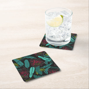 Papper Underlägg Tropical Handflatan Print Kvadrat