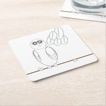 Papper Underlägg - Uggla i Träd till Färg