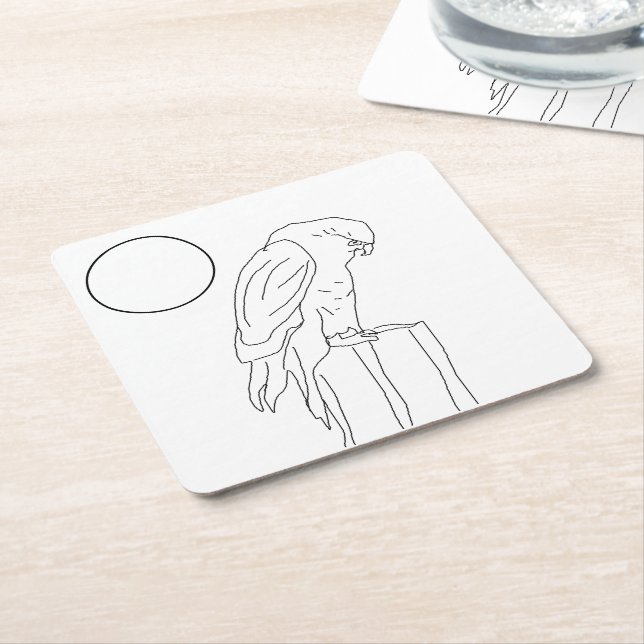 Papper Underlägg uppsättning - Falkon till Färg Kvadrat (Vinklad)