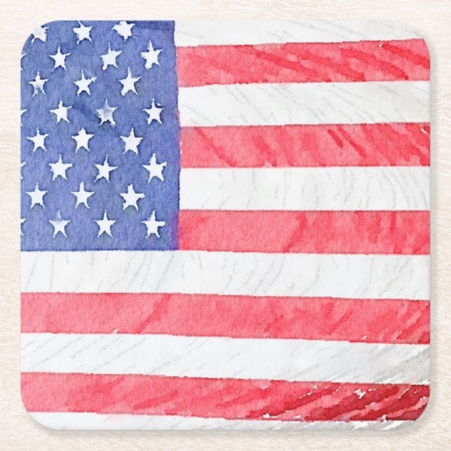 Papper Underlägg uppsättning för Patriotic America Kvadrat (Framsidan)