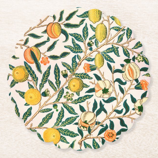 PAPPER UNDERLÄGG WILLIAM MORRIS GULT "POMEGRANATES (Framsida)