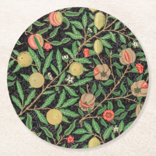PAPPER UNDERLÄGG: WILLIAM MORRIS : POMEGRANATES UNDERLÄGG PAPPER RUND
