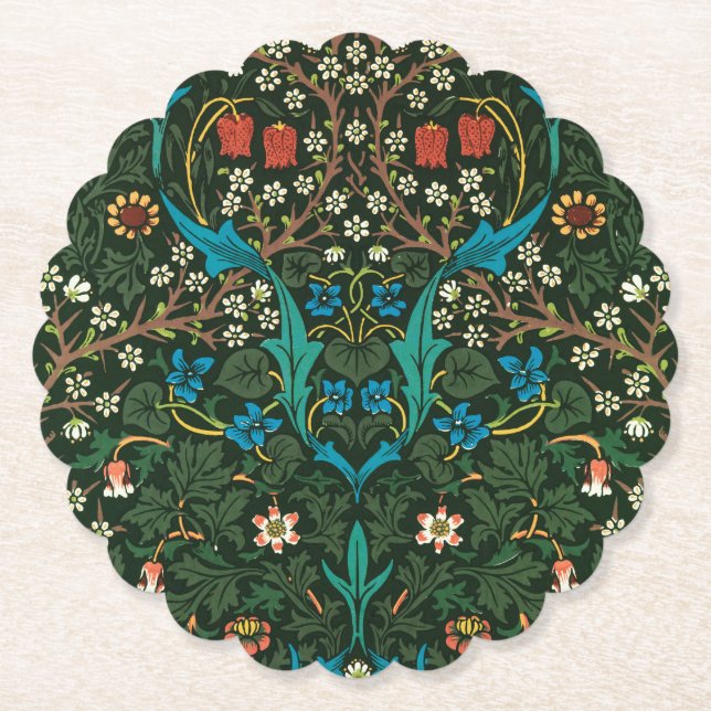 PAPPER UNDERLÄGG WILLIAM MORRIS "TULIPS"-KONSTRUKT (Framsida)