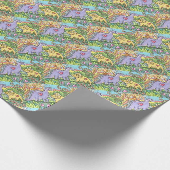 PAPPER upprepning av PREHISTORISK ROLIGT DINOSAURS Presentpapper (Hörn)