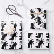 Papper uppsättning med 3 Lakan för svart skon