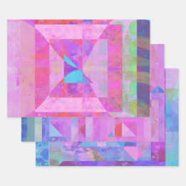 Papper uppsättning med blandade shock rosa för rad