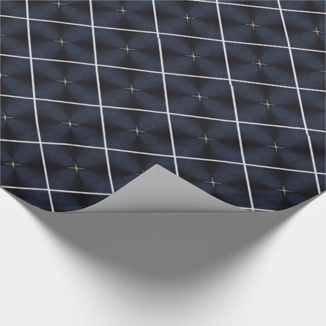 Papper uppsättning med marin blått och vitt lyxvat presentpapper (Hörn)