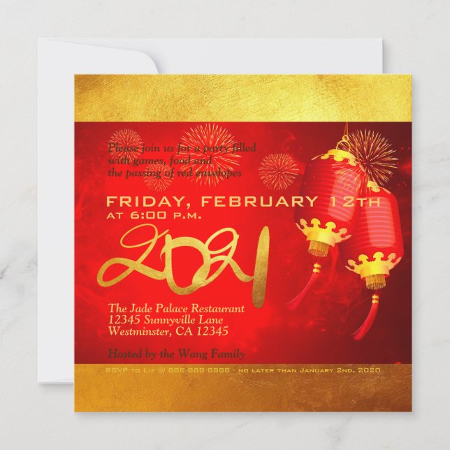 Papper urklippning av Red Guld Lternor Chinese Ox  (Framsida)