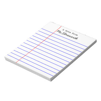 Papper utformning av personlig School - Lärargåva Anteckningsblock