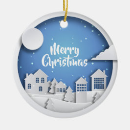 Papper utklippvinterplats julgransprydnad keramik