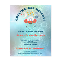 PAPPER | Utomjordingar 4e födelsedagen-partiinbjud