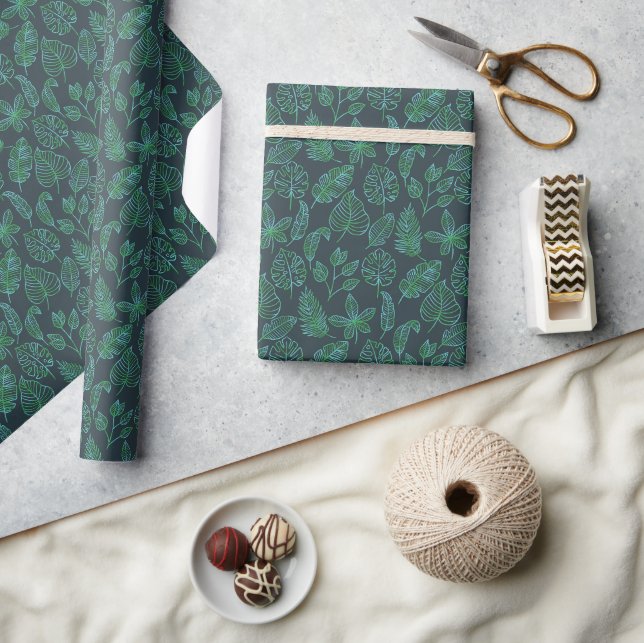 Papper utrangering av Tropiskt botaniskt Handflata Presentpapper (Hantverk)