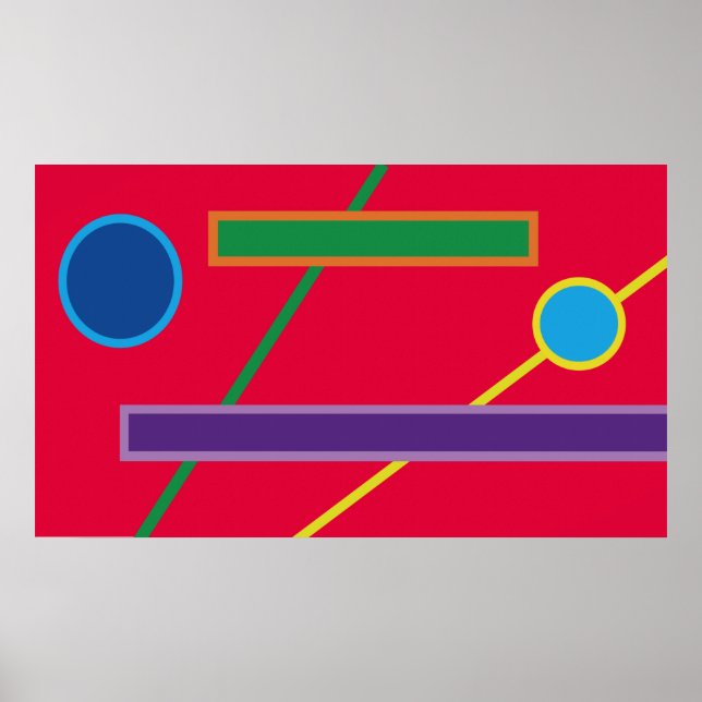 Papper utskrift av fet Färg Geometrics-konst på ar Poster (Framsidan)