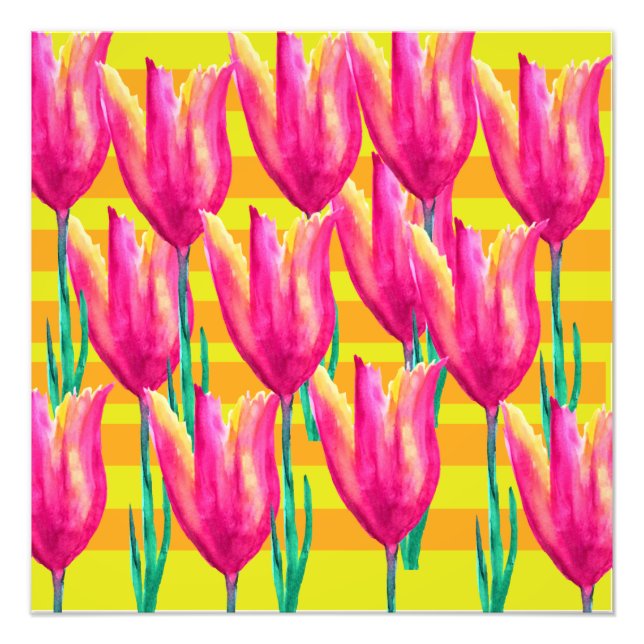 Papper utskrift av Vår Tulips Photo  Fototryck (Framsidan)