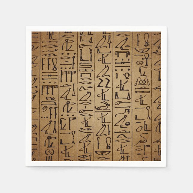 Papper utskrift av vintage egyptiska Hieroglyphics Pappersservett (Framsidan)