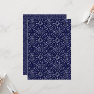 Papper utskrivbar blå Ditsy Winter Deco-skrapbok Inbjudningar